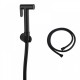 Round Black Brass Toilet Bidet Spray Kit with 1.2m PVC Water Hose